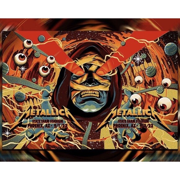 METALLICA M72 Concert Poster Phoenix State Farm Stadium WITH ERROR 9/1 & 9/9 - Picture 2 of 16